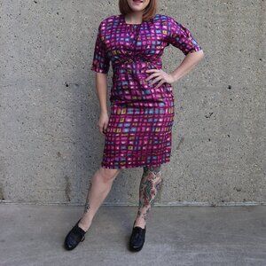 1950s purple dress and matching jacket